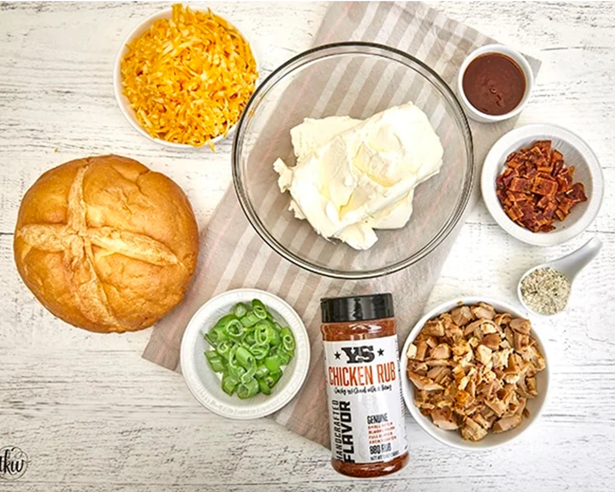 Smoked BBQ Chicken Bacon Ranch Bread Bowl