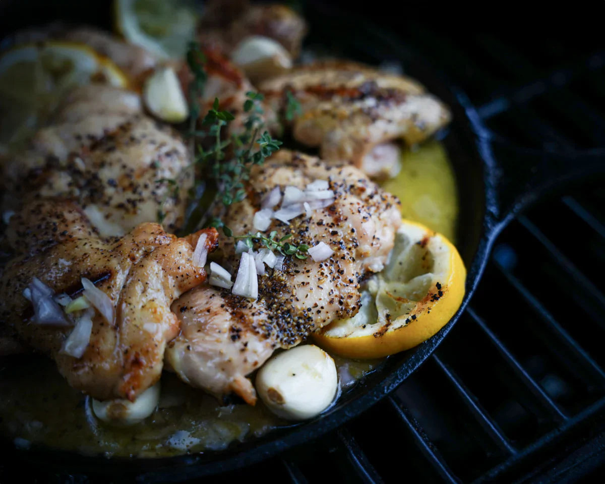 Smoked Garlic & Shallot Butter Chicken Thighs