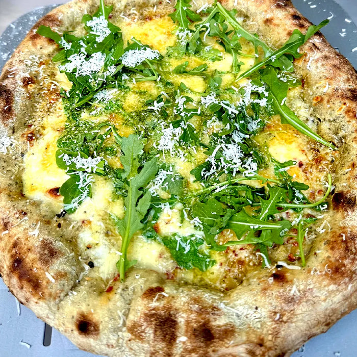 Spicy White Arugula Pizza