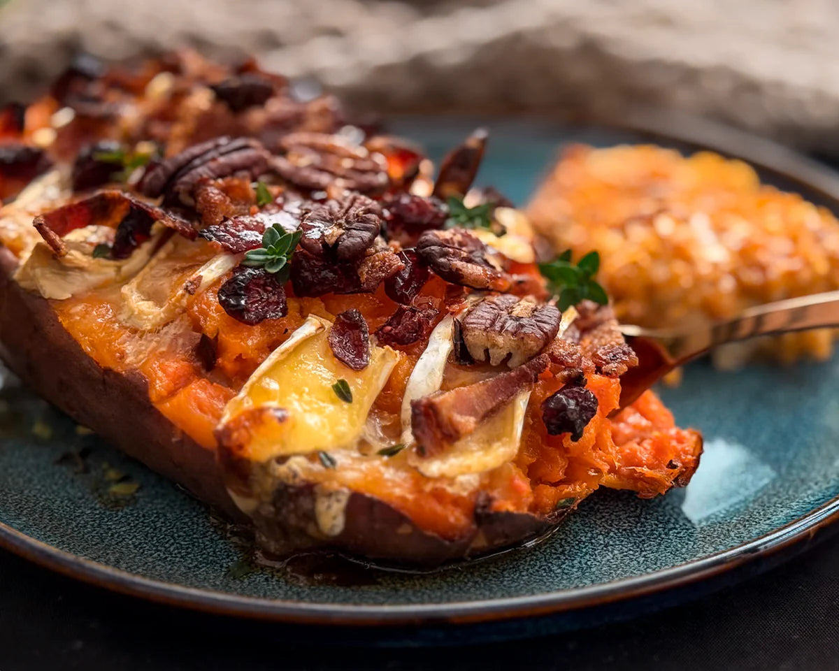 Smoked Twice-Baked Sweet Potatoes